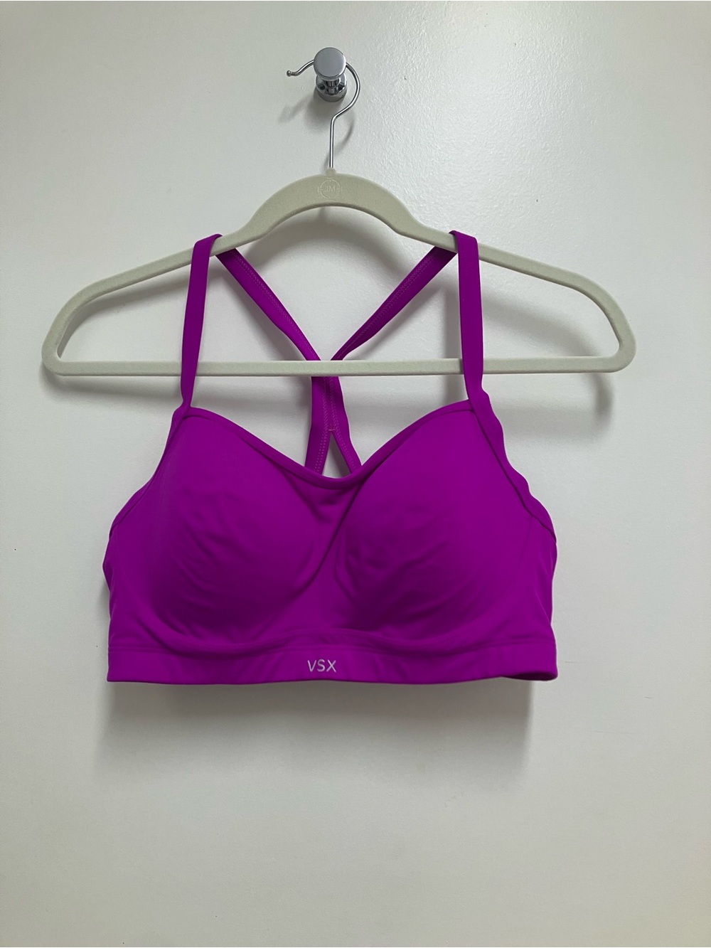 VSX Victoria’s Secret Bright Magenta-Purple Sports Bra with Cross-Strap Back